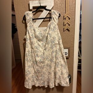 Old Navy White Blue Floral Spring BabyDoll Dress Women’s Size 4X